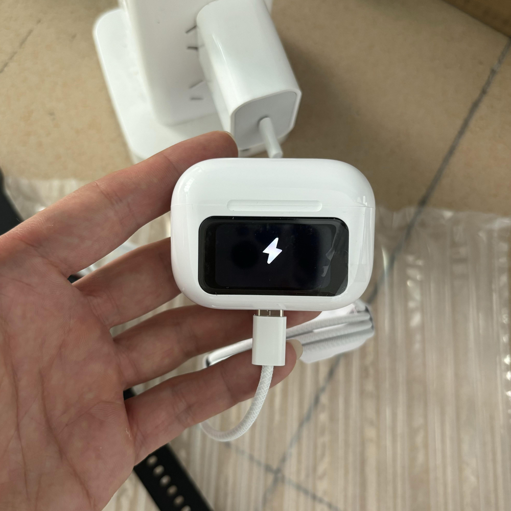 ANC ENC Noise Reduction Wireless Earphones with LCD Touch Screen A9 Pro Bluetooth Headphones