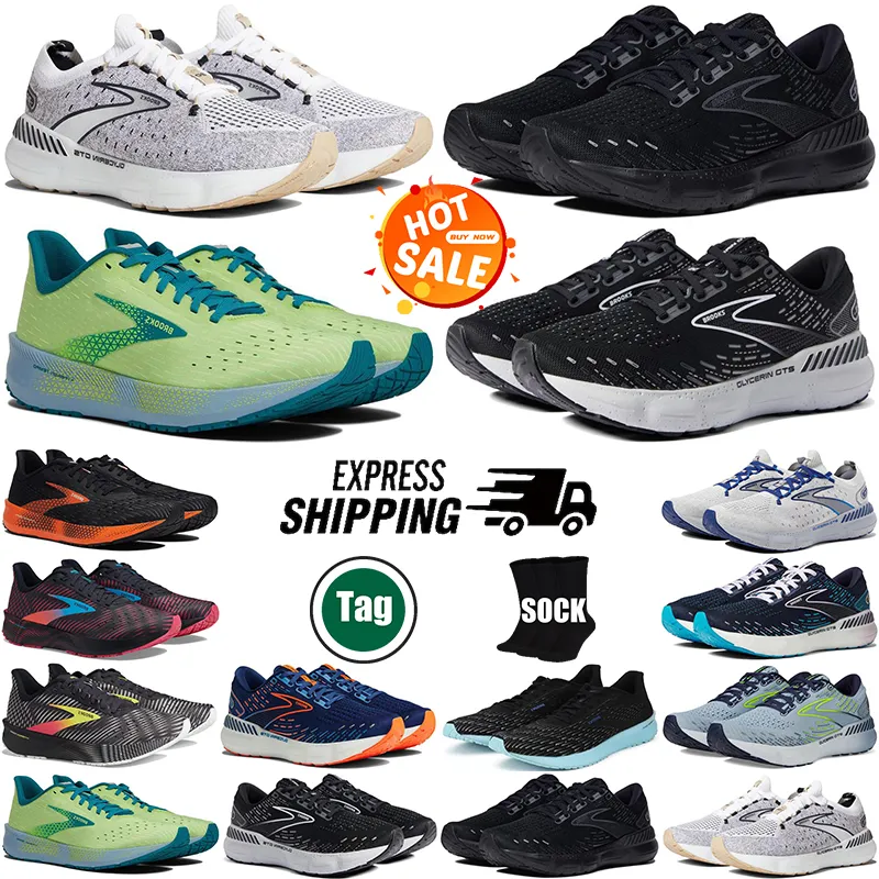 2024 Designer for mens womens running shoes brooks glycerin gts 20 Hyperion Tempo Black White Yellow Green men sneakers shoe size 36-46