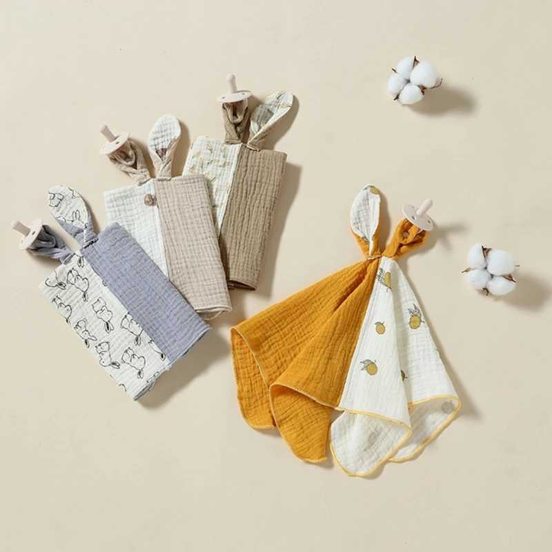 Towels Robes Muslin Baby Comfort Towel Cotton Comforter Blanket Soft Newborn Sleeping Dolls Kid Sleep Toy Soothe Appease Towel Bib