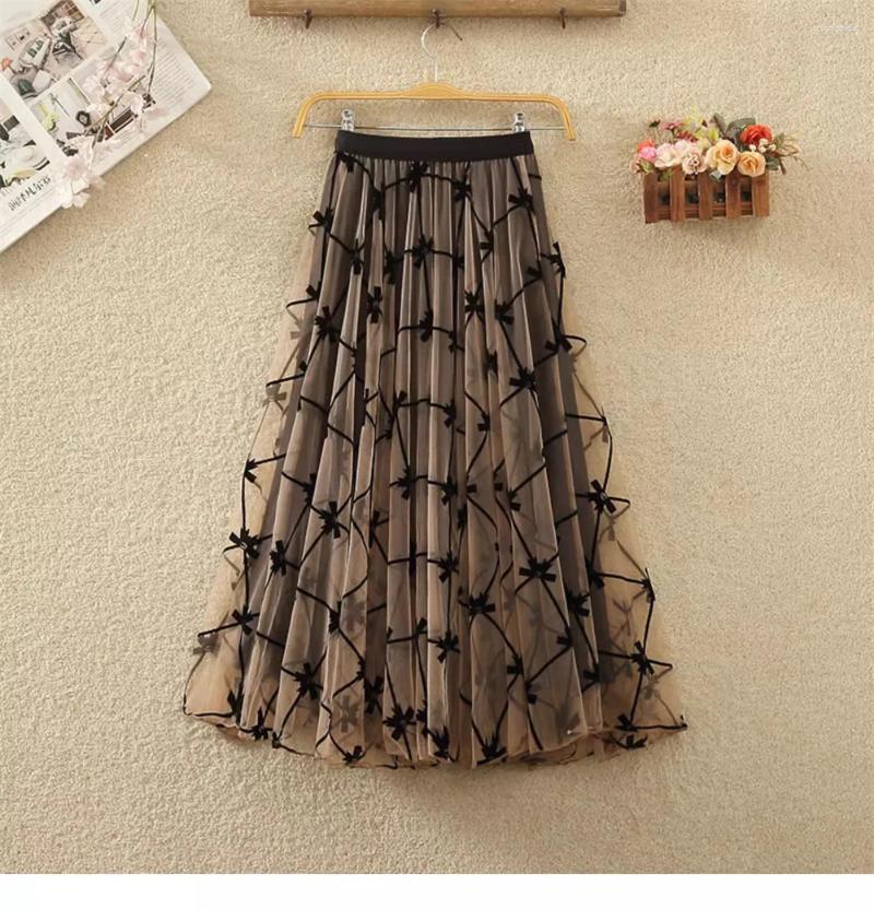 Skirts 2024 Spring Womens Skirt Korean Fashion Long Summer Autumn High Waist Midi Maxi Vintage Black