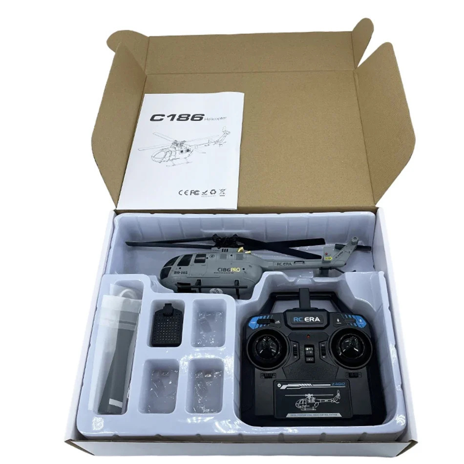 C186 Pro B105 24G RTF RC Helicopter 4 Ppropellers 6 Axis Electronic Gyroscope for Stabilization Remote Control Hobbies Toys 240508