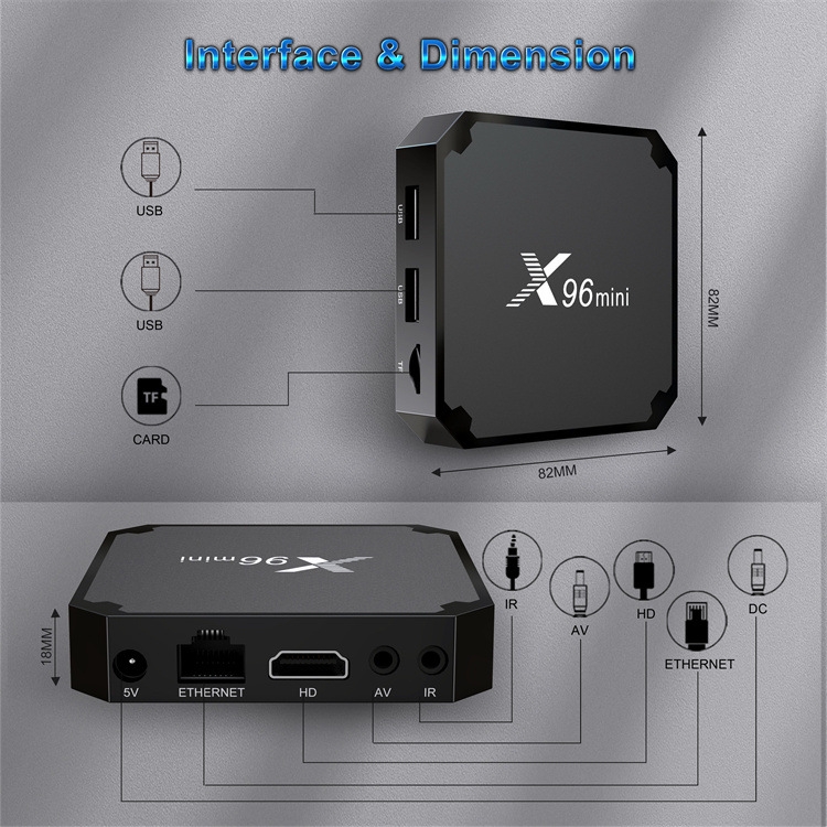 Smart TV Box X96 Mini Android 11 S905W2 Quad core with WIFI 2.4GHz 1G+8G/2+16G Media Player EU US UK AU plug