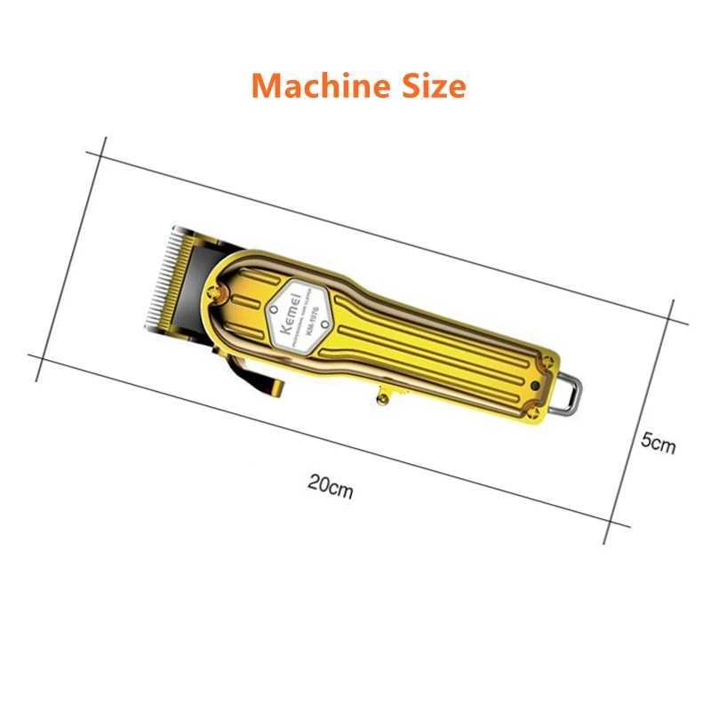 Electric Shavers Kemei 1973 1976 All Metal Shell Hair Trimmer Professional Barber Electric Hair Clipper For Men Pro Cord Cordless Haircut Machine T240