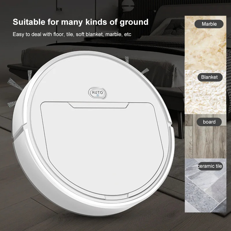 6000PA Smart Robot Vacuum Cleaner USB Charging 3In1Smart Sweeping Spray Sweeper Floor Dry Wet Cleaning 1200mAH 240506