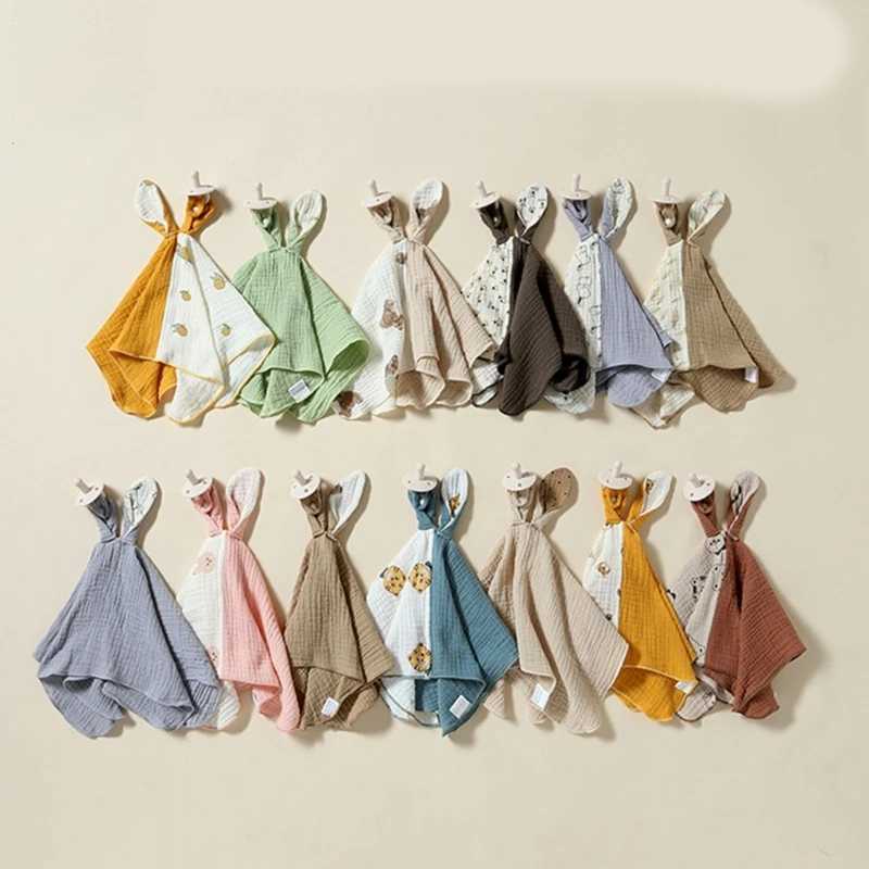 Towels Robes Muslin Baby Comfort Towel Cotton Comforter Blanket Soft Newborn Sleeping Dolls Kid Sleep Toy Soothe Appease Towel Bib