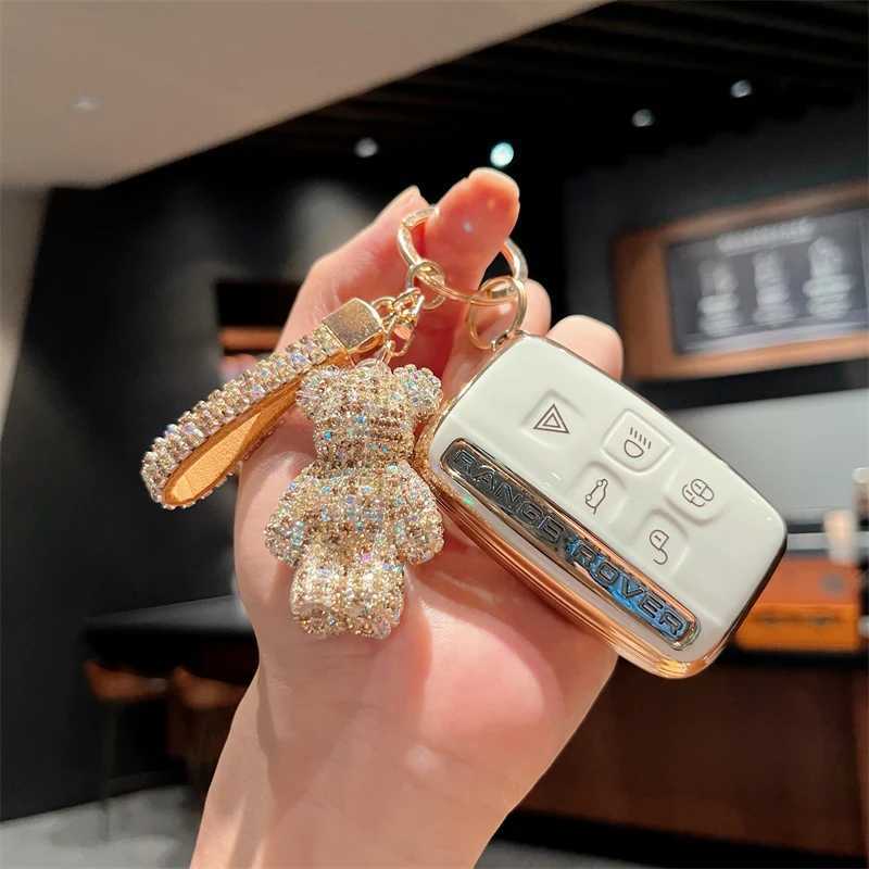 Car Key TPU Car Key Case Cover For Land Rover Discovery Range Rover Evoque Sport Velar For Jaguar XE XF XJ E-Pace F-Pace Guitar Keychain T240509