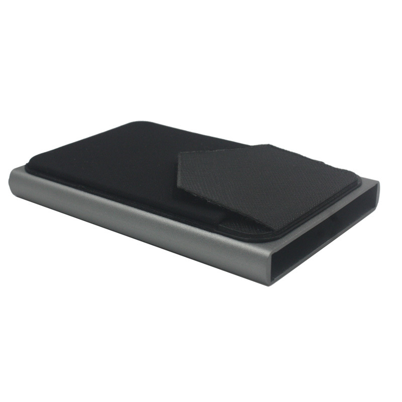 Aluminum automatic pop-up card push box with triangular cover for anti-theft swiping, bank card credit card package, RFID card box