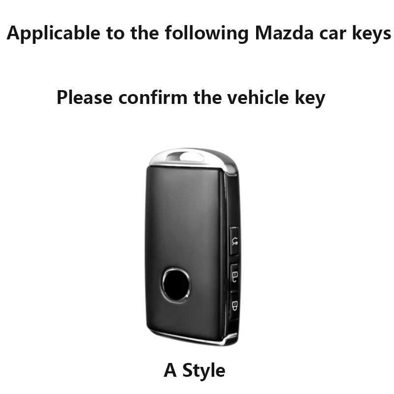 Car Key TPU Car Remote Key Cover Case Shell Fob for Mazda 6 2022 CX5 CX4 CX8 CX9 3 CX3 Alexa CX-30 CX30 MX-5 ND2 2019 - 2021 Keychain T240509