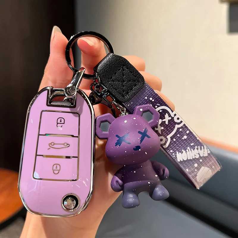 Car Key Fashion Car Remote Key Case Cover Fob For Peugeot 208 308 408 508 2008 3008 4008 5008 For Citroen C3 C4 CACTUS C6 C8 Accessories T240509