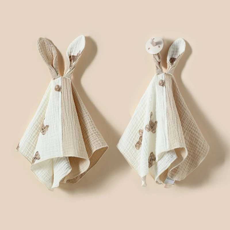 Towels Robes Muslin Baby Comfort Towel Cotton Comforter Blanket Soft Newborn Sleeping Dolls Kid Sleep Toy Soothe Appease Towel Bib