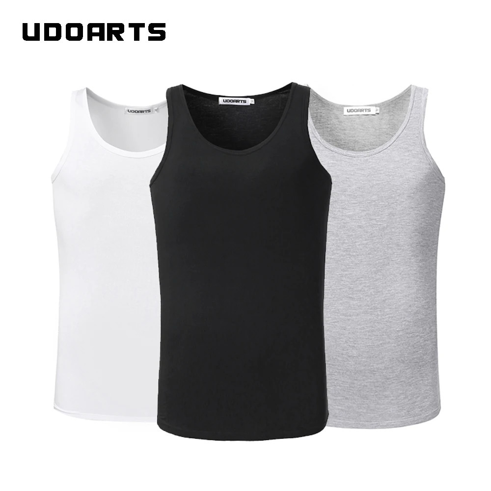 Udoarts Mens 3 Pack Modal Undershirts Crew Neck Tank Tops 240429