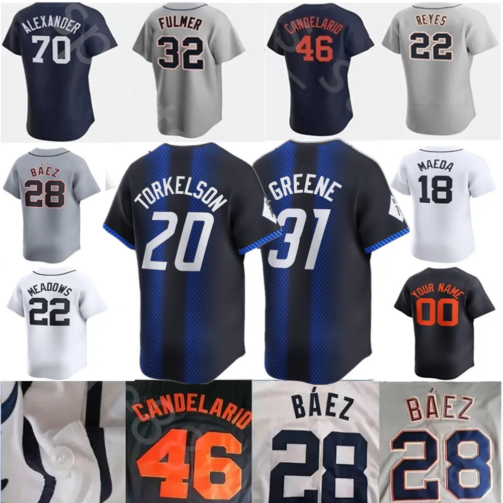 2024 Custom S-4XL City Connect Baseball Jersey 28 Javier Baez 24 Miguel Cabrera Mize Gipson-Long Skubal Baddoo Meadows Ibanez Carpenter Greene Torkelson Jerseys