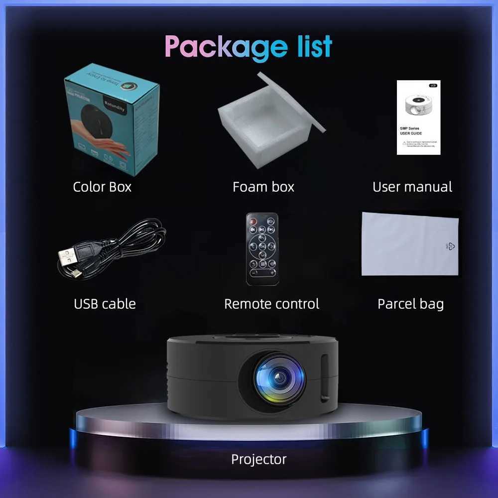 Projectors YT200 Mini Projector Portable Home Theater Laser Intelligent TV Beam LED Video Projector 4k Movie through HD Port Projector Gift J240509