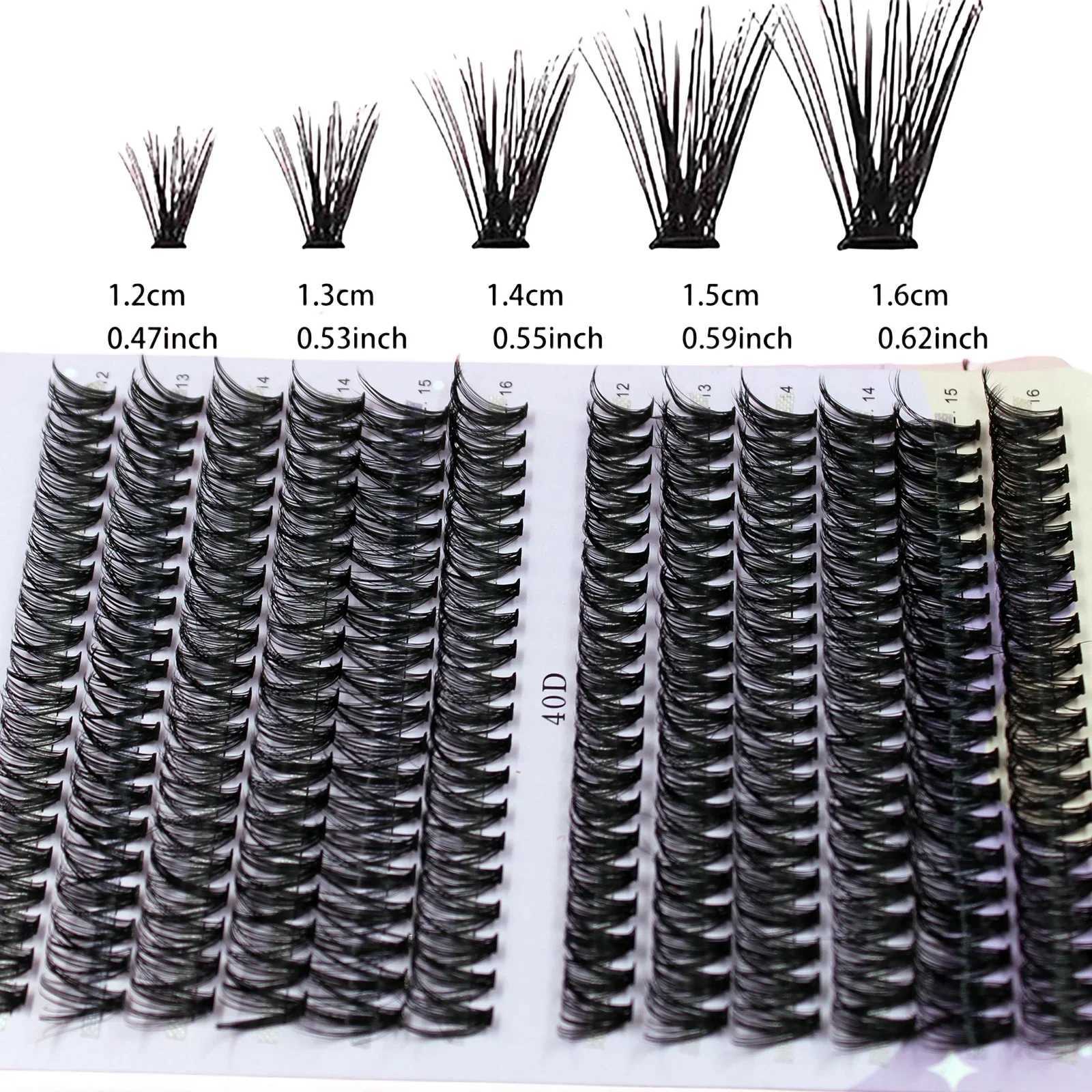 JYQB False Eyelashes Cluster Lashes 30/40D Mix 12-16mm eyelash extension natural thick false eyelashes 3D Russian striped personal cluster d240508