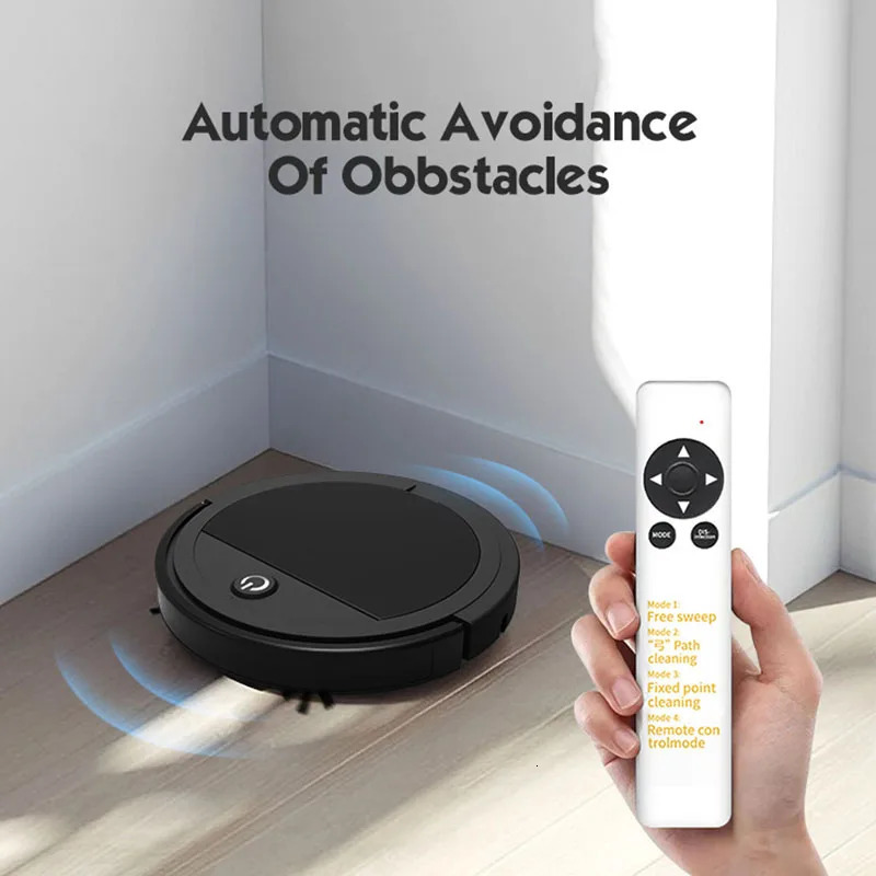Low noise high suction smart sweeping robot vacuum cleaner with remote control automatic cleaning USB charging 240506