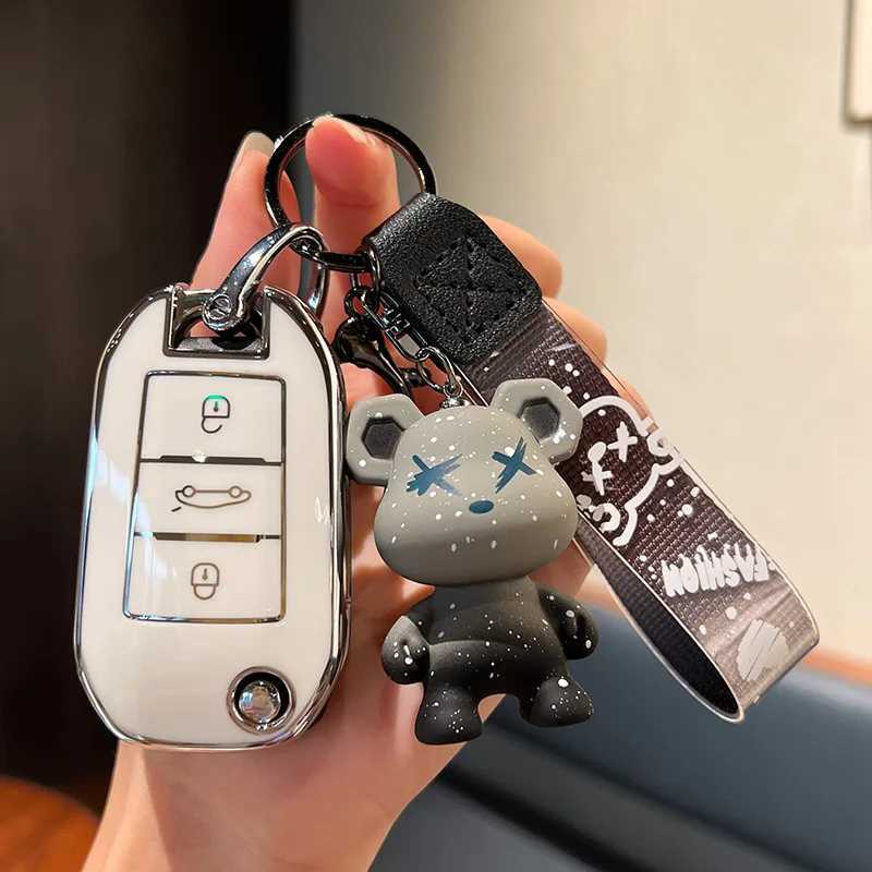 Car Key Fashion Car Remote Key Case Cover Fob For Peugeot 208 308 408 508 2008 3008 4008 5008 For Citroen C3 C4 CACTUS C6 C8 Accessories T240509