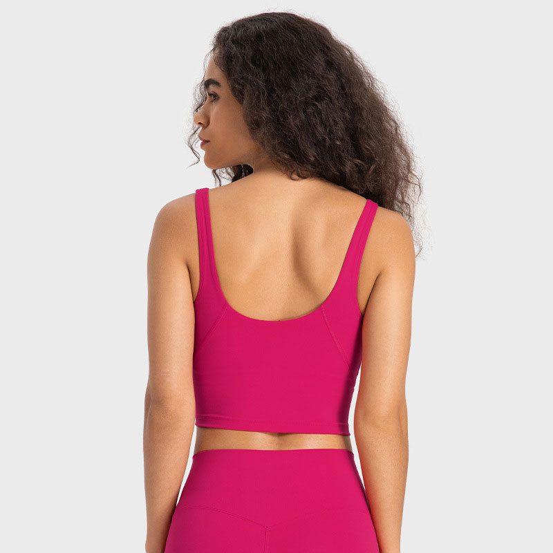 2054 U Back Women Yoga Tank Tops Soft Fabric Shockproof Sports Bra Shirts Fiess Vest Top Sexy Underwear Solid Color Gym Clothes with Removable Cups