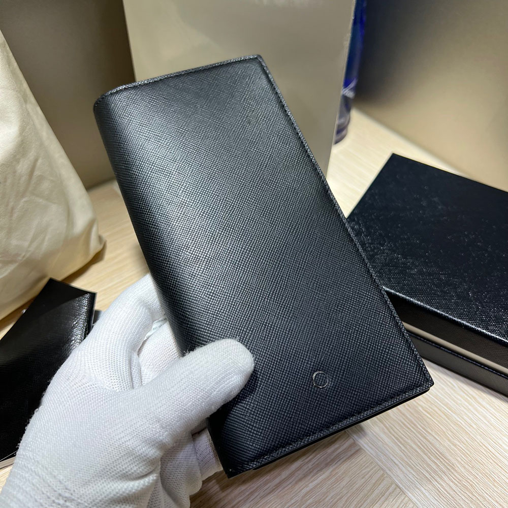 High Quality Designer Long Wallets Business Men's Wallet Window Fold Corner Card Slot Cash Coin Pocket Thread Fashion Cross Pattern Retro Purse Handbag Original Box