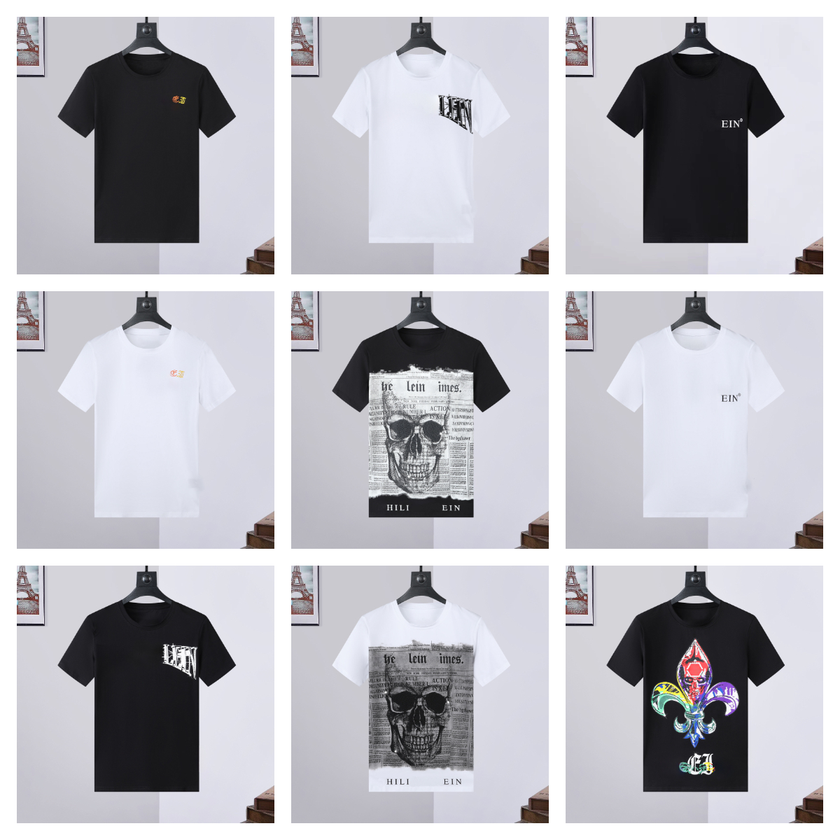 Philipp Plain T-shirts Luxury Brand Mens Fashion Original Design Summer High Quality Plein Skull Pp Classic Rhinestone Tshirt Streetwear Bone Casual Clothes