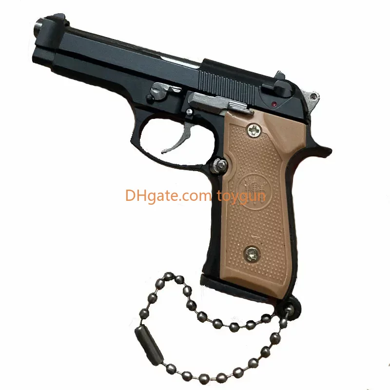1:3 Scale Alloy M92 Pistol Mini Gun Metal Keychain M92 Pistol Keychain Fidget Toy PUBG Gun Toy Gift Pubg Decoration Toys Gifts for Boys Adult Collecti