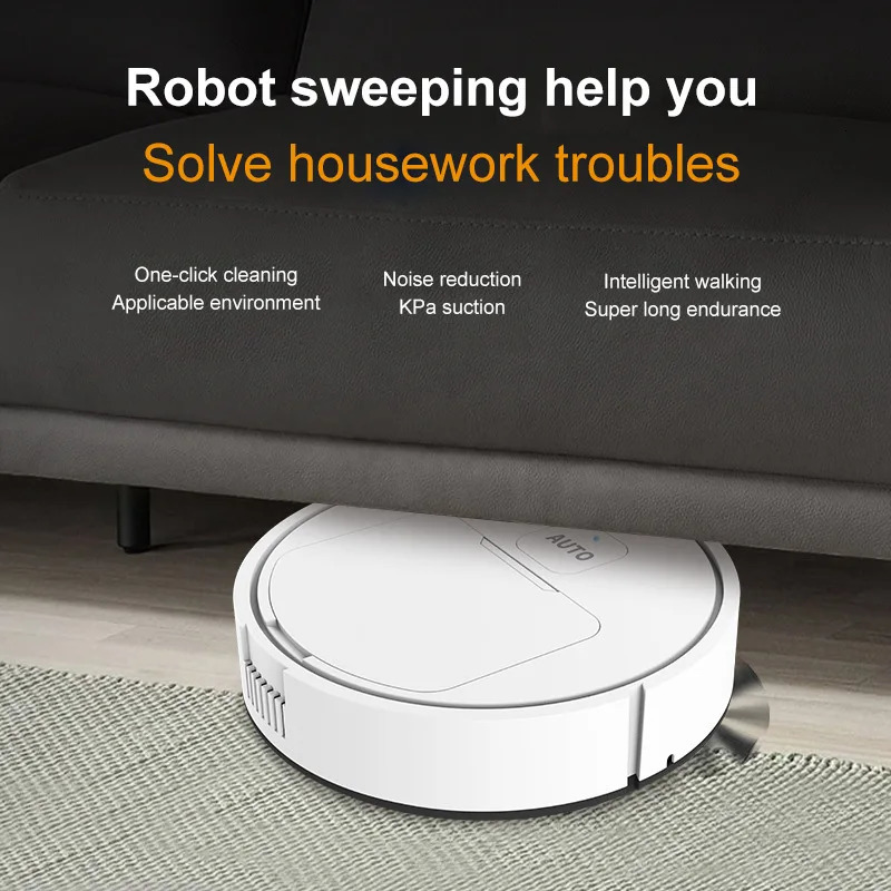 6000PA Smart Robot Vacuum Cleaner USB Charging 3In1Smart Sweeping Spray Sweeper Floor Dry Wet Cleaning 1200mAH 240506