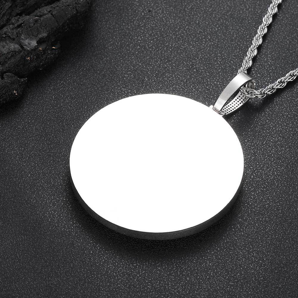 Custom Hip Hop Large Disc A-Z Letters Pendant Necklace Full 5A Zircon Jewelry