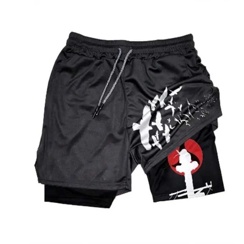 Men's Shorts Berserk-pantnes cortos deportivos 2 en 1 para hombre Shorts de secado rpido para correr entrenamiento de gimnasio y Fitnes T240509