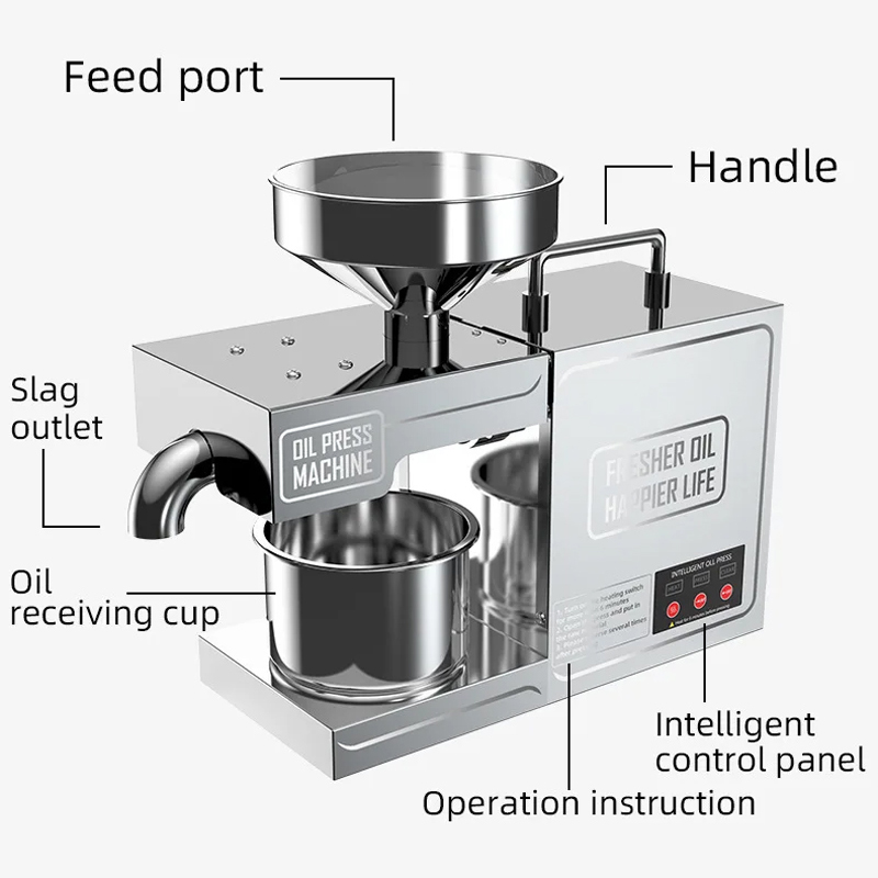Oil Press Machine 600W 3-6Kg Per Hours B03 220V 110V Home Peanut Flaxseed Cold Squeezer Linseed Sunflower Seeds Extraction