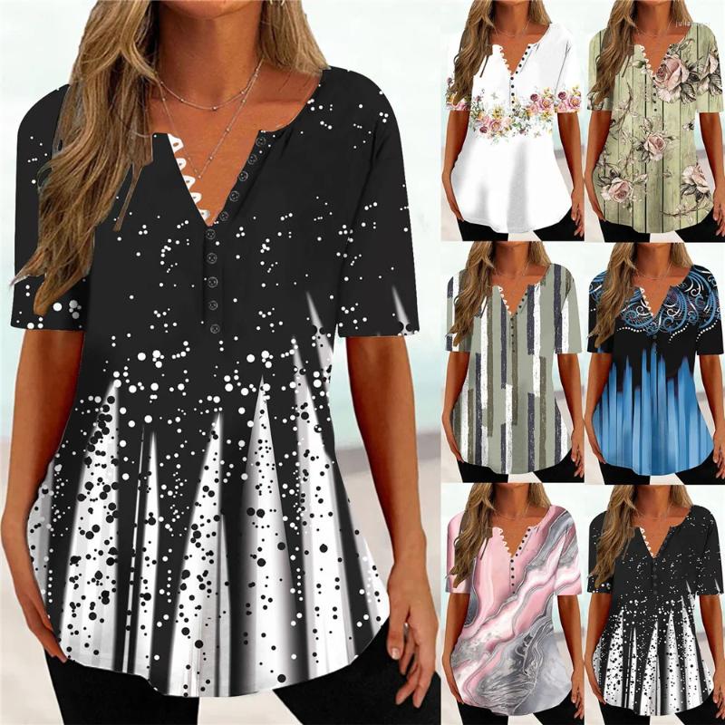 Womens T Shirts Soft Simple T-shirt 3d Flowers Curve Tee Fashion V-neck Summer Spring Short Sleeve Loose Streetwear Cloth