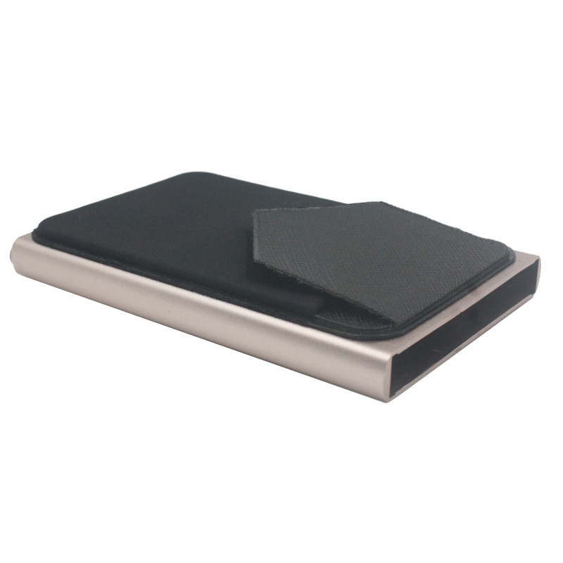 Aluminum automatic pop-up card push box with triangular cover for anti-theft swiping, bank card credit card package, RFID card box