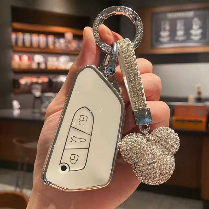 Car Key Fashion TPU Car Key Case Cover Shell For VW Volkswagen ID3 ID4 Golf 8 Cupra Skoda SEAT Octavia A8 Leon MK4 Formentor Keychain T240509