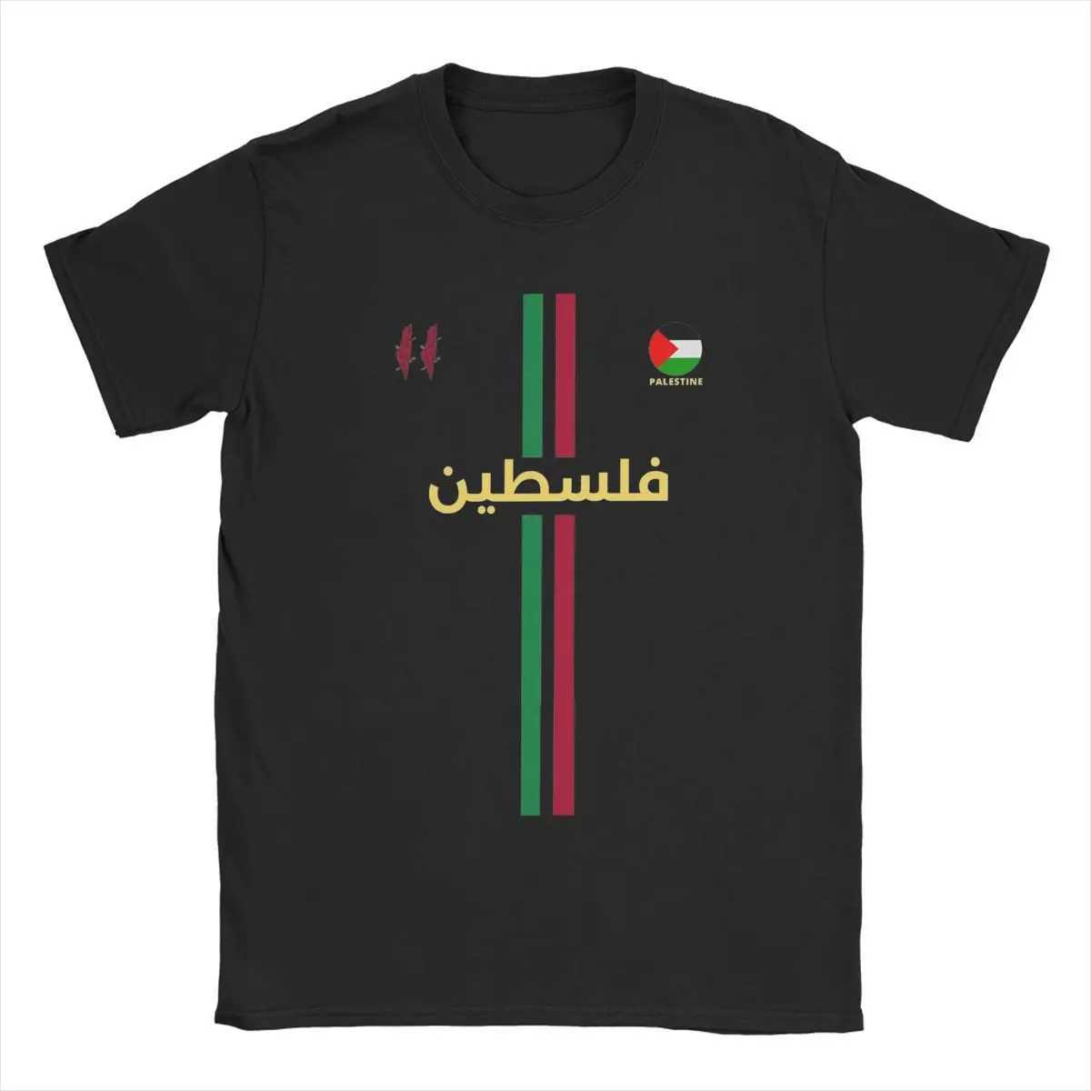 Men's T-Shirts Palestine Football Map T-shirt Mens Cotton Great T-shirt Round Neck T-shirt Short Silver Clothing 4XL 5XL T240508