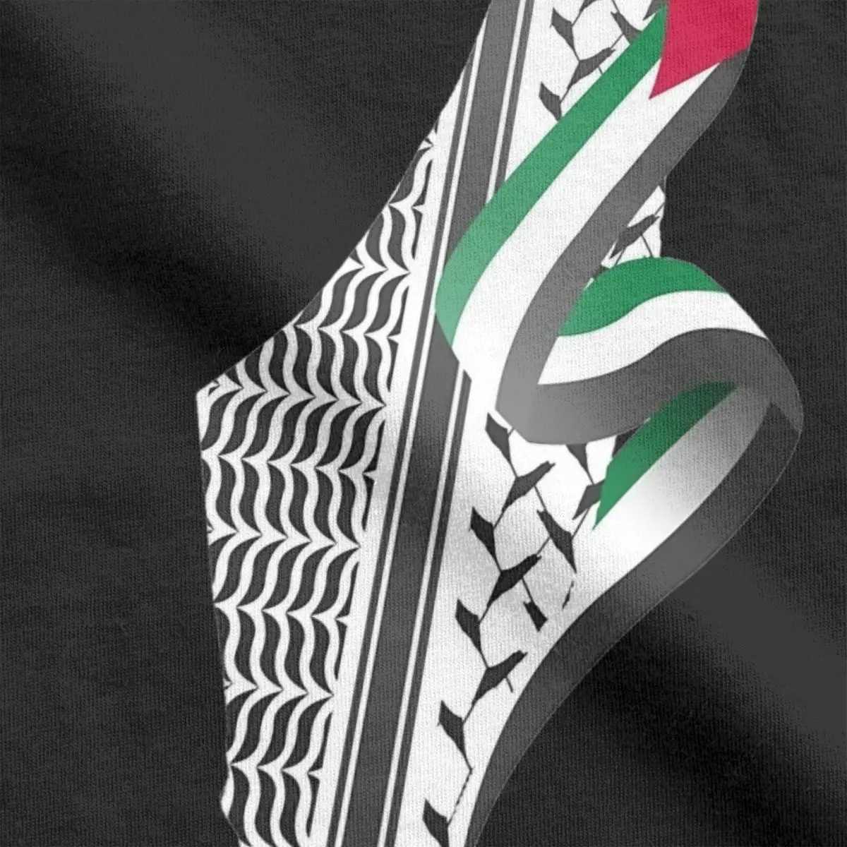 Men's T-Shirts Vintage Palestine Keffiyeh Palestine Map Mens T-shirt Crewneck 100% Cotton T-shirt Shorts Silver Ts Plus Size Top T240508
