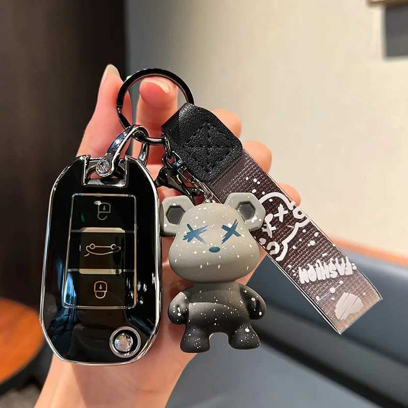 Car Key Fashion Car Remote Key Case Cover Fob For Peugeot 208 308 408 508 2008 3008 4008 5008 For Citroen C3 C4 CACTUS C6 C8 Accessories T240509