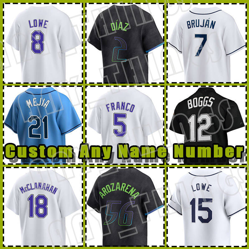 56 Randy Arozarena Rays Jerseys 5 Wander Franco 2 Yandy Diaz Basketball Shane McClanahan Tampa Bay Brandon Josh Lowe Wade Boggs Isaac Paredes Rene Pinto Taylor Walls