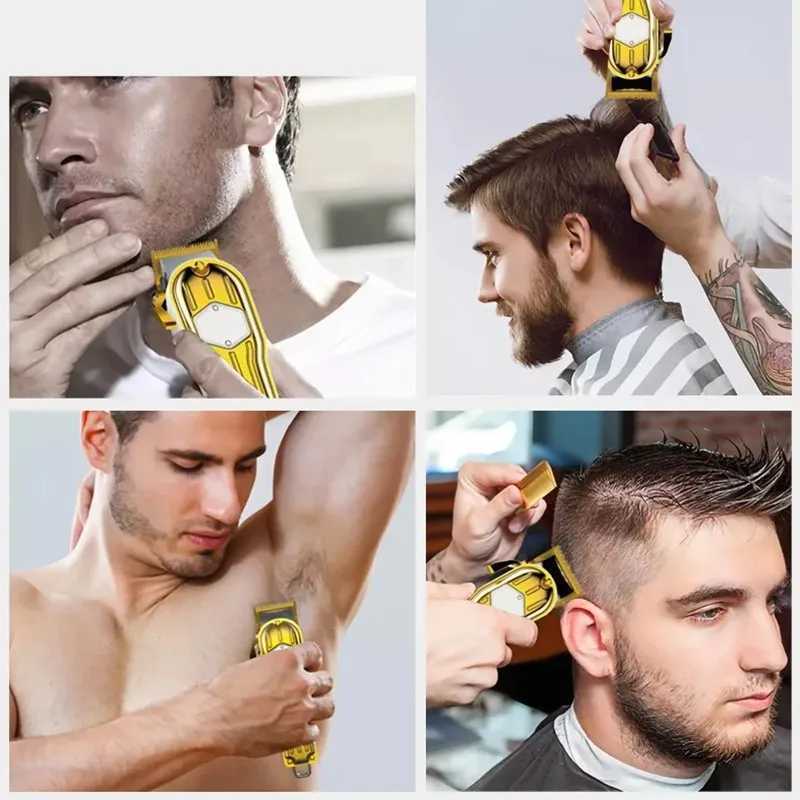 Electric Shavers Kemei 1973 1976 All Metal Shell Hair Trimmer Professional Barber Electric Hair Clipper For Men Pro Cord Cordless Haircut Machine T240