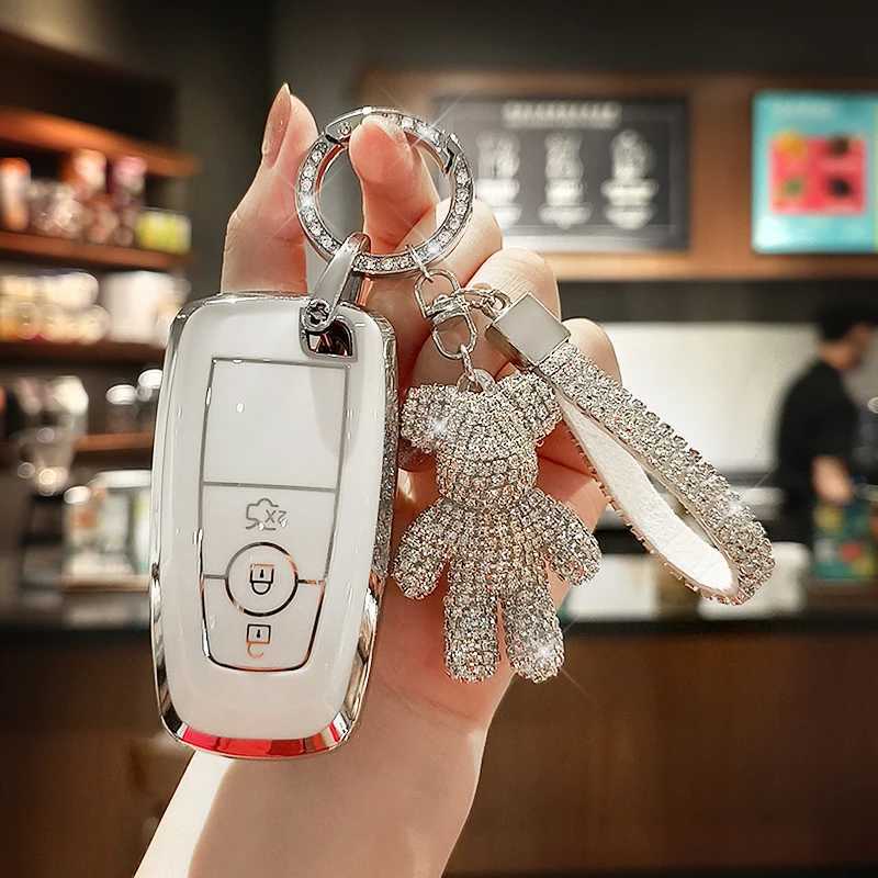 Car Key TPU Car Remote Key Case Cover Shell Fob For Ford Mustang Explorer Ecosport Edge Fusion F150 F250 F350 Protector Holder Keyless T240509