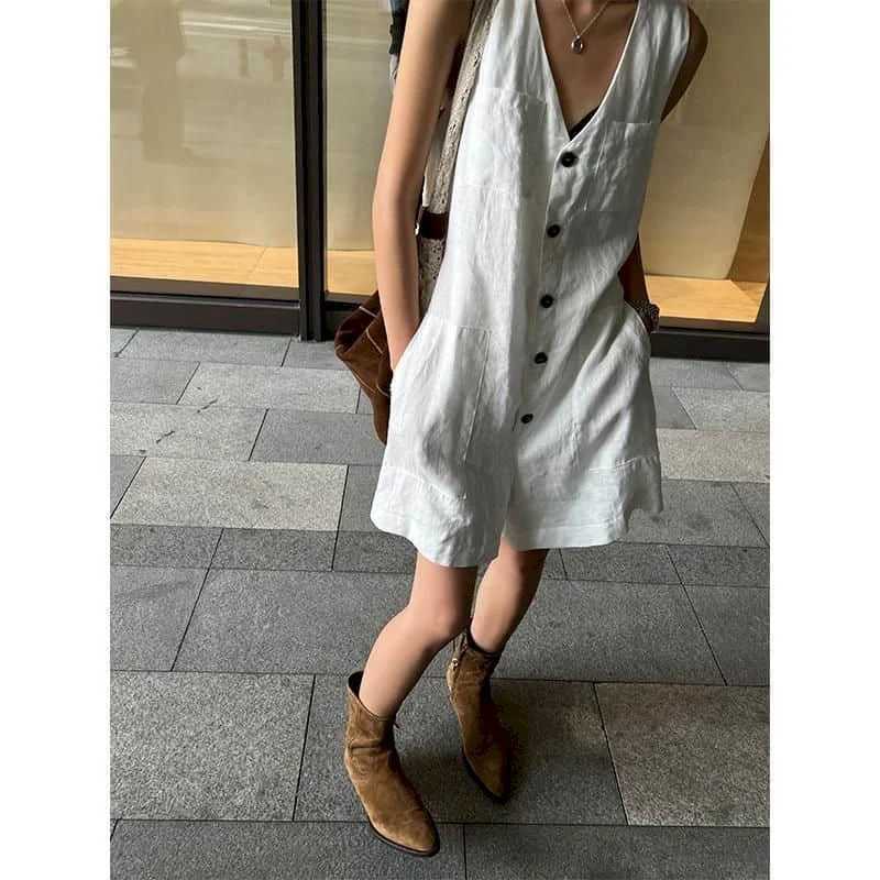 Women's Jumpsuits Rompers V-neck Jumpsuit Wide Leg Shorts Bodysuit High Waist Loose Workwear Pants Overall Large Size Playsuit Women Clothing One