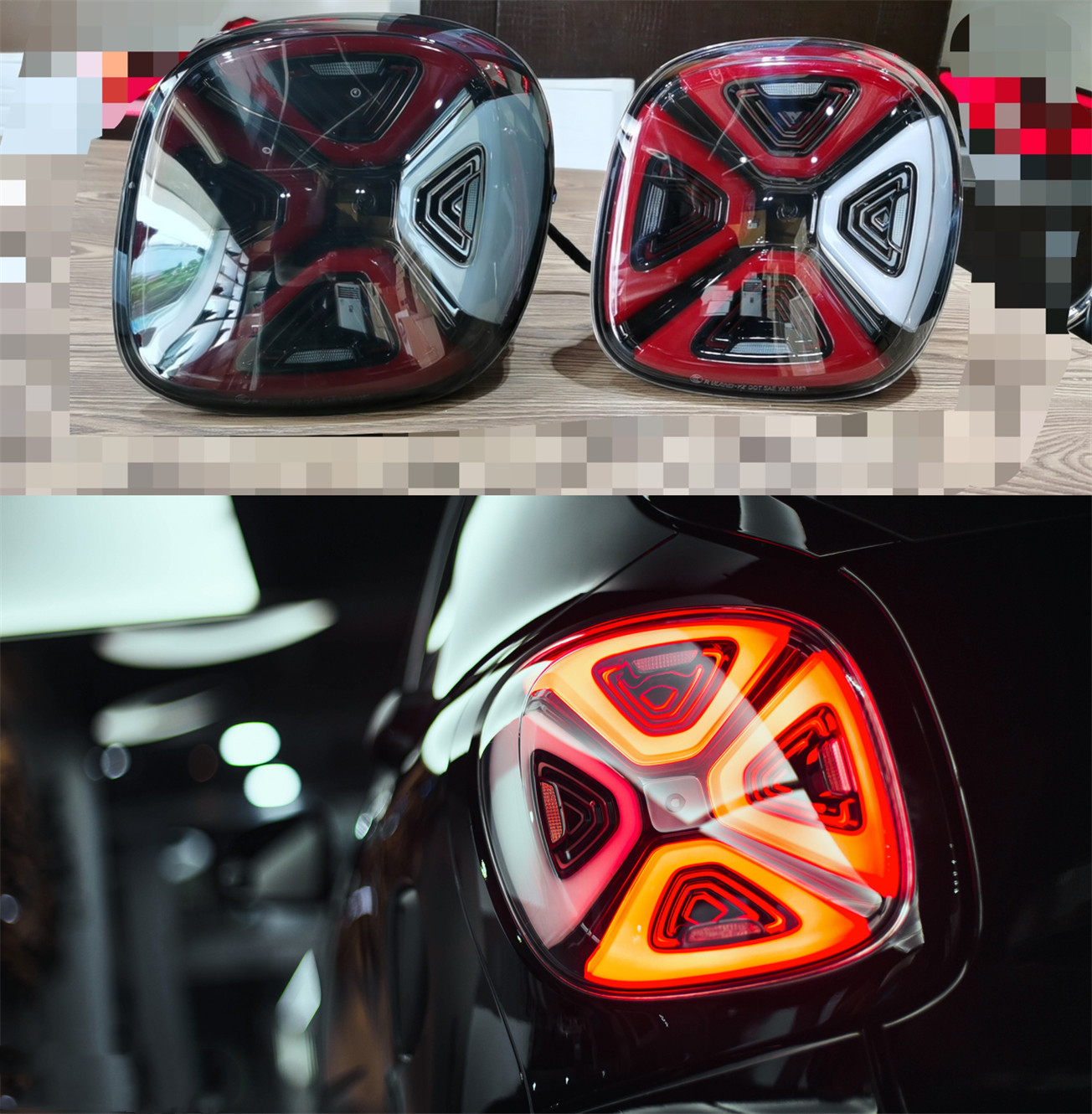 Car Tail Lights for BENZ Smart LED Taillight 20 14-20 20 Smart W453 W451 Rear Fog Brake Turn Signal Light
