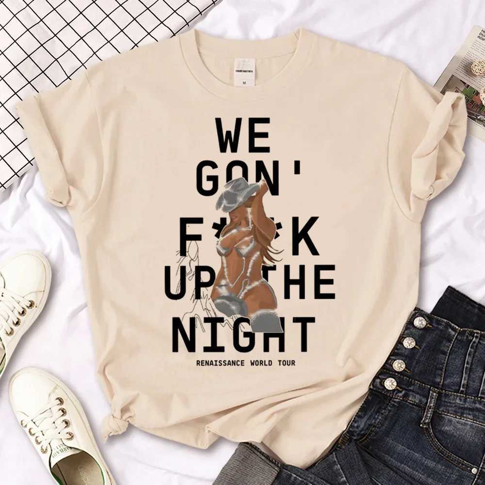 Women's T-Shirt Beyonce T Shirt Women Japanese 2000s Style Y2k Strtwear Clothes Summer Tops Graphic O-Neck Casual Soft Creative Leisure Ts Y24050