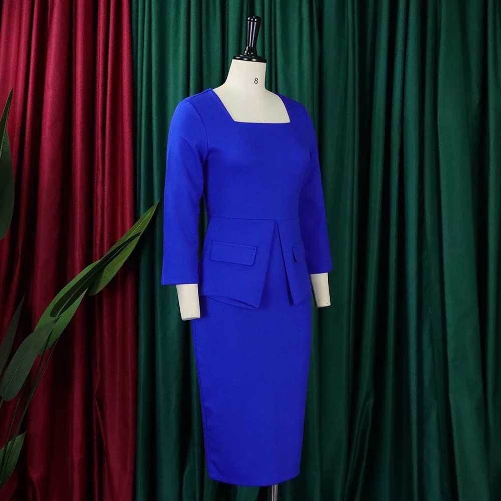 Plus size Dresses Latest Design summer Solid Color Elegant Official Dresses For Ladies Office Dresses Women Formal Work Carr Dresses Y240510