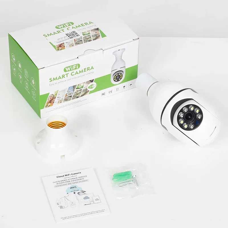 IP Cameras 2.4G 5G WiFi E27 bulb monitoring IP camera night vision wireless home 2MP CCTV security camera 4x digital zoom video Indoo d240510