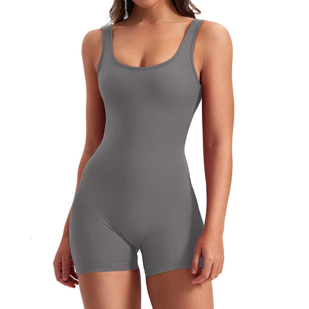 New women's sexy backless sleeveless straight neckline tight solid color three piece jumpsuit for women F51027
