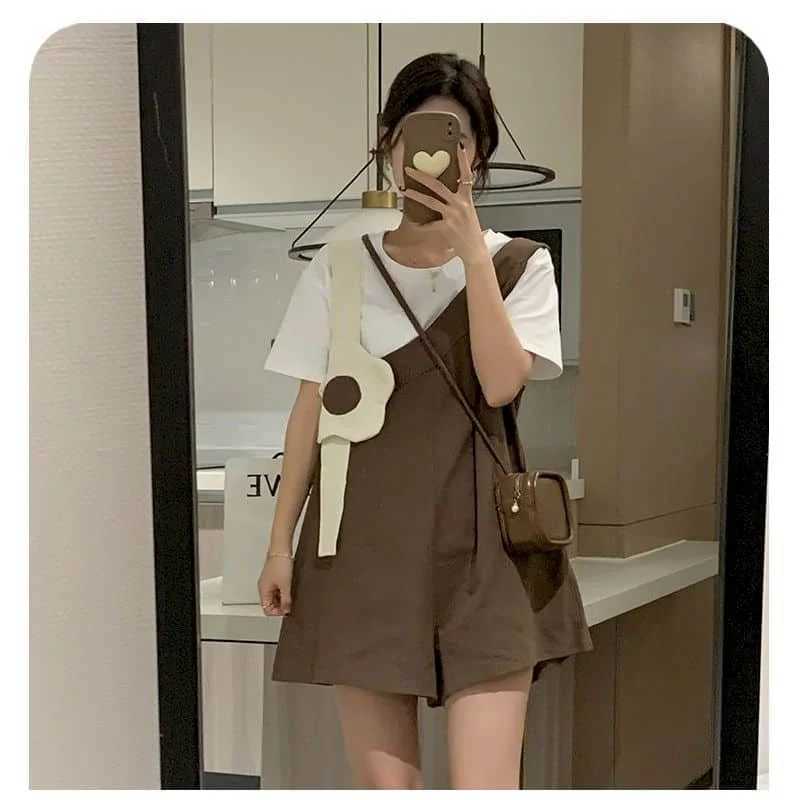 Women's Jumpsuits Rompers Asymmetric Jumpsuits Oversized Summer Pants Casual Wide Leg Shorts Loose Korean Style Bodysuits One Piece Outfits Women