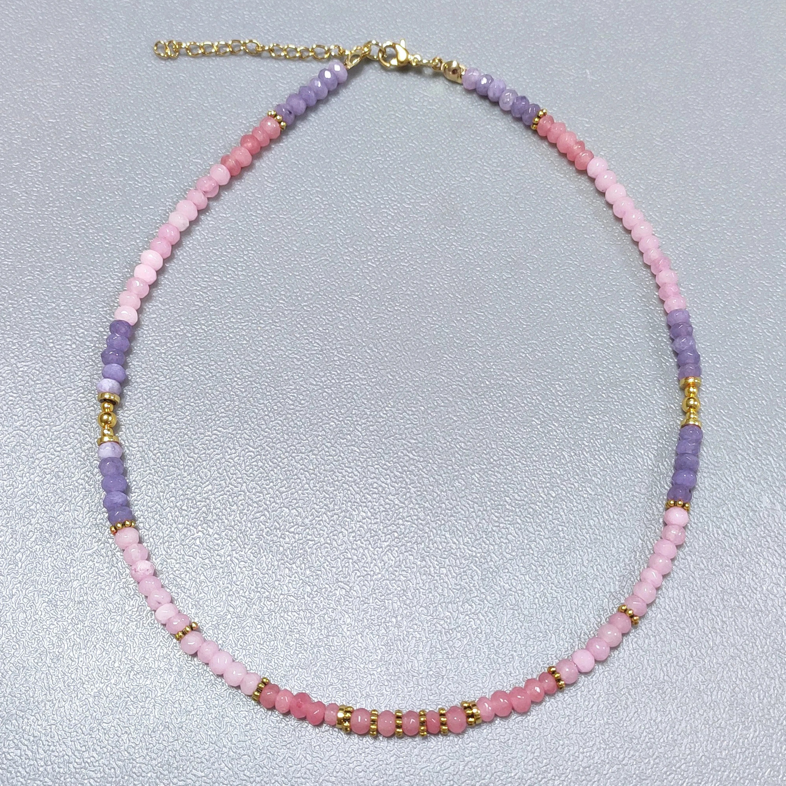 Trendy Charm Natural Gem Star Pendant Necklace Women Girls Cute And Sweet Jewelry Pink Quartz Purple Jades Sunstone Collar 240428