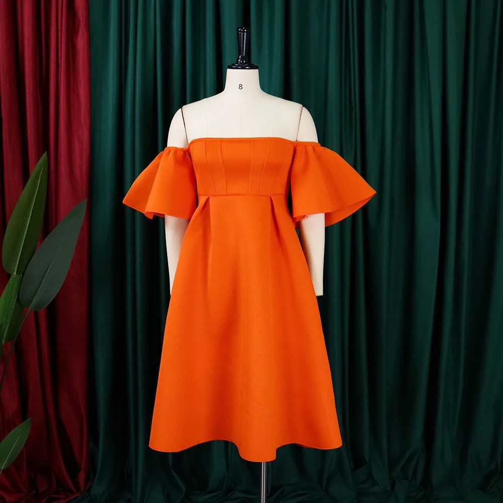 Plus size Dresses Summer Double Layer Ruffle Slve Evening Dresses Solid Color Large Swing Party Dress Elegant Casual Dresses Y240510