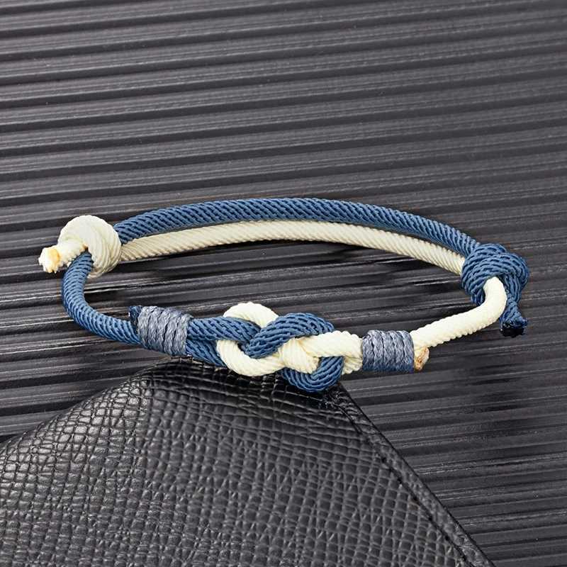 Charm Bracelets MKENDN Lucky Men Women Sauvignon Blanc knot Rope Bracelet For Lovers Distance Couple Bracelet Minimalist Yoga Meditation Gifts Y240510