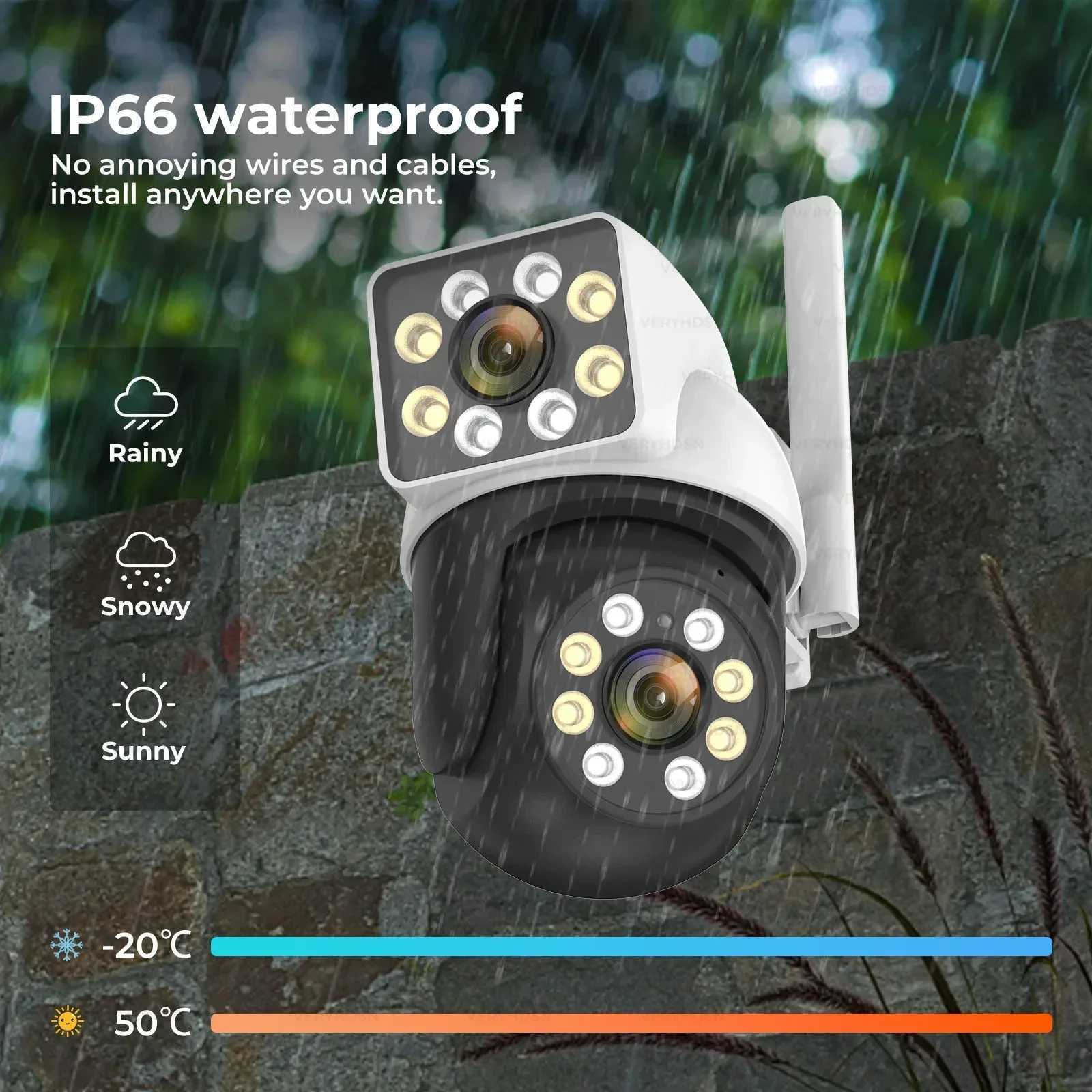 IP Cameras 8MP 5G 4K IP Wifi camera dual lens outdoor 8x zoom monitoring camera CCTV Ai human body detection waterproof full-color night vision d24051