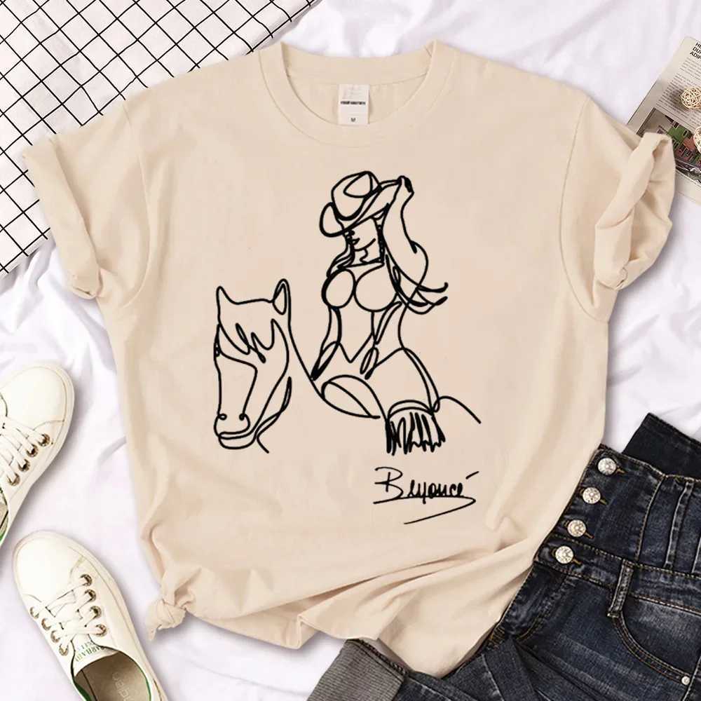 Women's T-Shirt Beyonce T Shirt Women Japanese 2000s Style Y2k Strtwear Clothes Summer Tops Graphic O-Neck Casual Soft Creative Leisure Ts Y24050