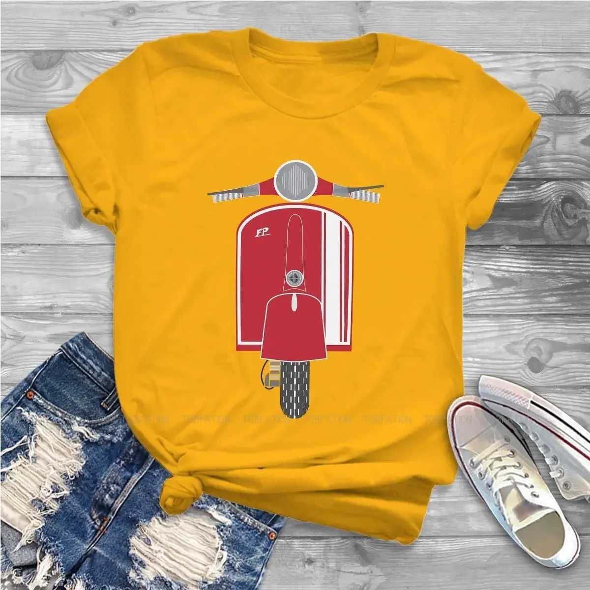 Women's T-Shirt Crewneck T Shir Vespa Popular Transportation Tools T Red Essential Print Tops New Trend Clothing High Quality Leisure Ts Y240509